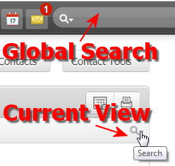 Select the appropriate Zoho Search icon