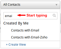 Zoho CRM List View Search